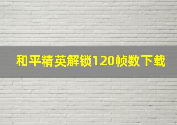 和平精英解锁120帧数下载