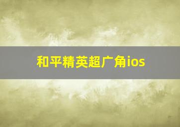 和平精英超广角ios