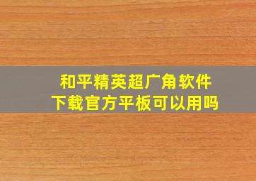 和平精英超广角软件下载官方平板可以用吗