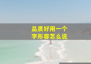 品质好用一个字形容怎么说