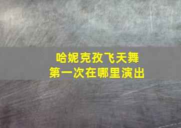 哈妮克孜飞天舞第一次在哪里演出