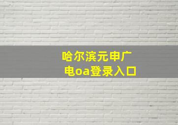 哈尔滨元申广电oa登录入口