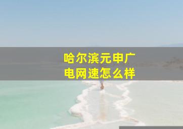 哈尔滨元申广电网速怎么样