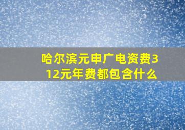 哈尔滨元申广电资费312元年费都包含什么