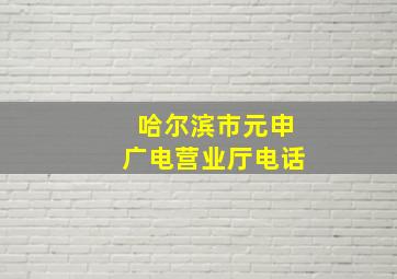 哈尔滨市元申广电营业厅电话