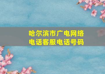 哈尔滨市广电网络电话客服电话号码