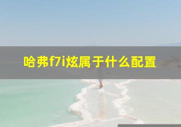 哈弗f7i炫属于什么配置