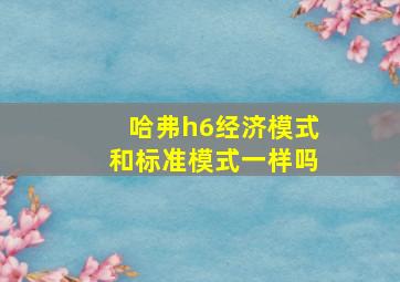 哈弗h6经济模式和标准模式一样吗