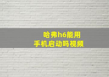 哈弗h6能用手机启动吗视频