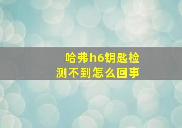 哈弗h6钥匙检测不到怎么回事