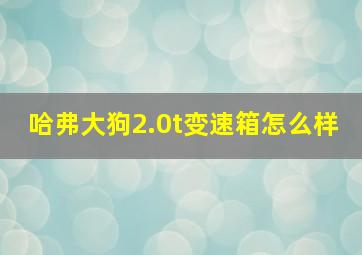 哈弗大狗2.0t变速箱怎么样