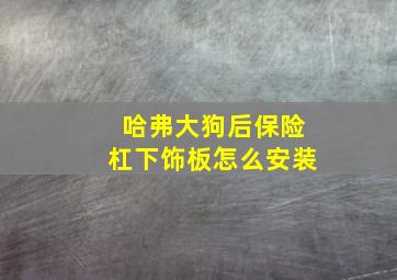 哈弗大狗后保险杠下饰板怎么安装