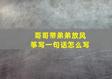 哥哥带弟弟放风筝写一句话怎么写