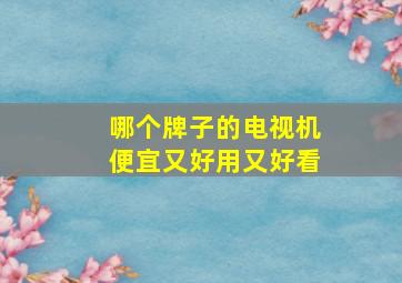 哪个牌子的电视机便宜又好用又好看