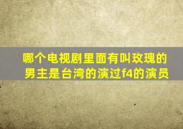 哪个电视剧里面有叫玫瑰的男主是台湾的演过f4的演员