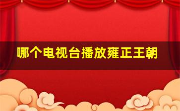 哪个电视台播放雍正王朝