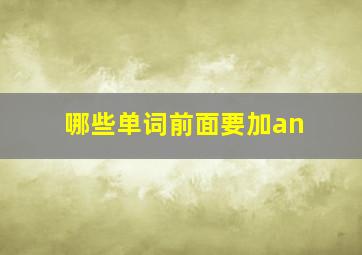 哪些单词前面要加an