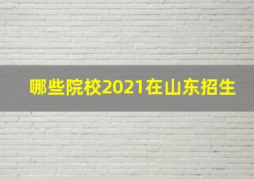 哪些院校2021在山东招生