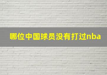 哪位中国球员没有打过nba