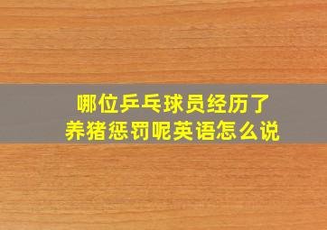 哪位乒乓球员经历了养猪惩罚呢英语怎么说