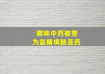 哪味中药被誉为益精填髓圣药