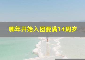 哪年开始入团要满14周岁