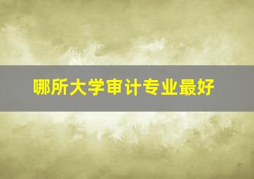 哪所大学审计专业最好