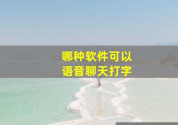 哪种软件可以语音聊天打字