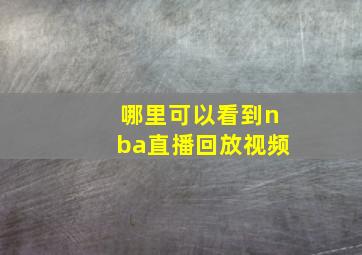 哪里可以看到nba直播回放视频