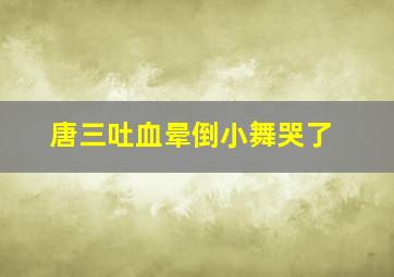 唐三吐血晕倒小舞哭了