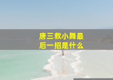 唐三救小舞最后一招是什么