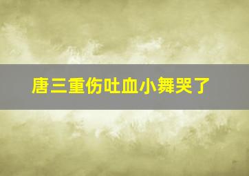 唐三重伤吐血小舞哭了