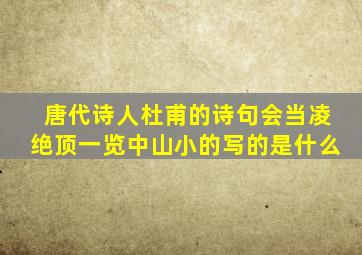 唐代诗人杜甫的诗句会当凌绝顶一览中山小的写的是什么