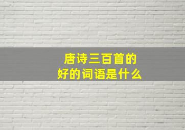 唐诗三百首的好的词语是什么