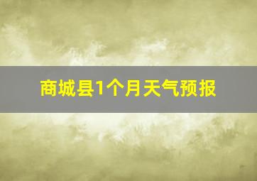 商城县1个月天气预报