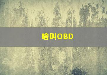 啥叫OBD