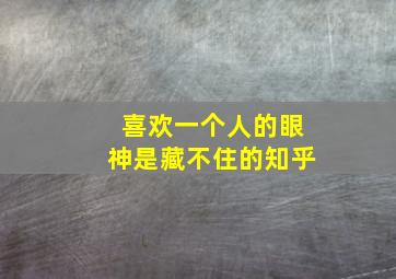 喜欢一个人的眼神是藏不住的知乎