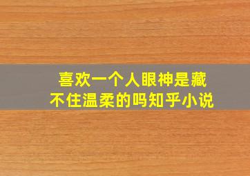 喜欢一个人眼神是藏不住温柔的吗知乎小说