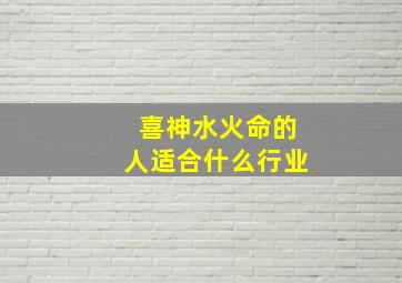 喜神水火命的人适合什么行业