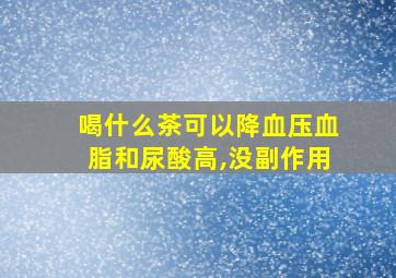 喝什么茶可以降血压血脂和尿酸高,没副作用