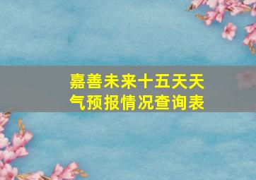 嘉善未来十五天天气预报情况查询表