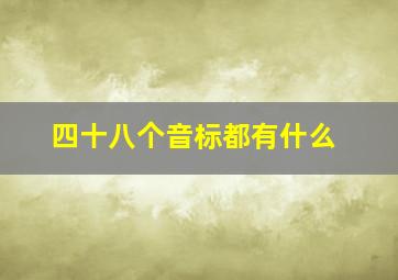 四十八个音标都有什么