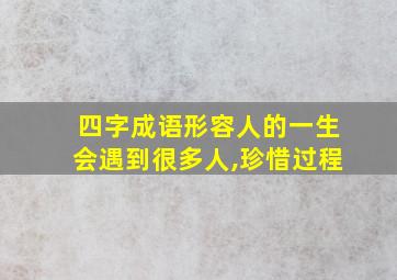 四字成语形容人的一生会遇到很多人,珍惜过程