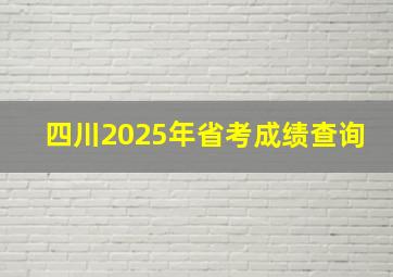 四川2025年省考成绩查询