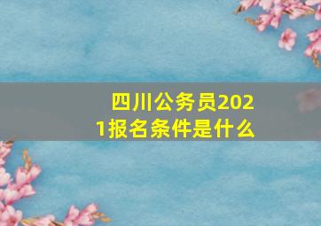 四川公务员2021报名条件是什么