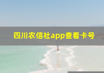 四川农信社app查看卡号