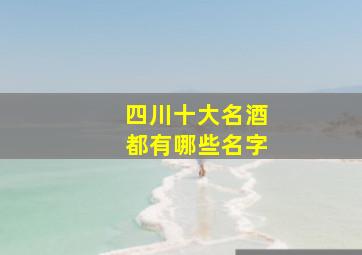 四川十大名酒都有哪些名字