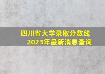 四川省大学录取分数线2023年最新消息查询