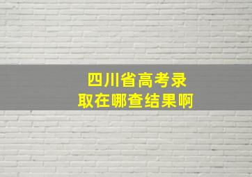 四川省高考录取在哪查结果啊