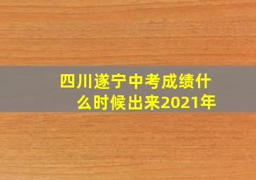 四川遂宁中考成绩什么时候出来2021年